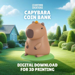 Alcancía de Carpincho / Archivo STL / Descarga instantánea / Impresión 3D / Alcancía / Carpincho / Impresiones 3D lindas y divertidas