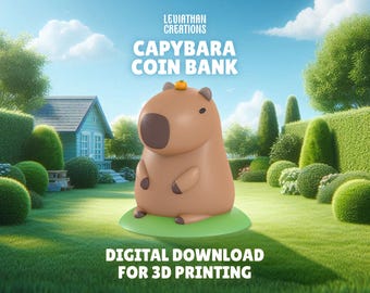 Capybara Coin Bank | STL File | Instant Download | 3D Printing | Piggy Bank | Capybara | Cute & Fun 3D Prints
