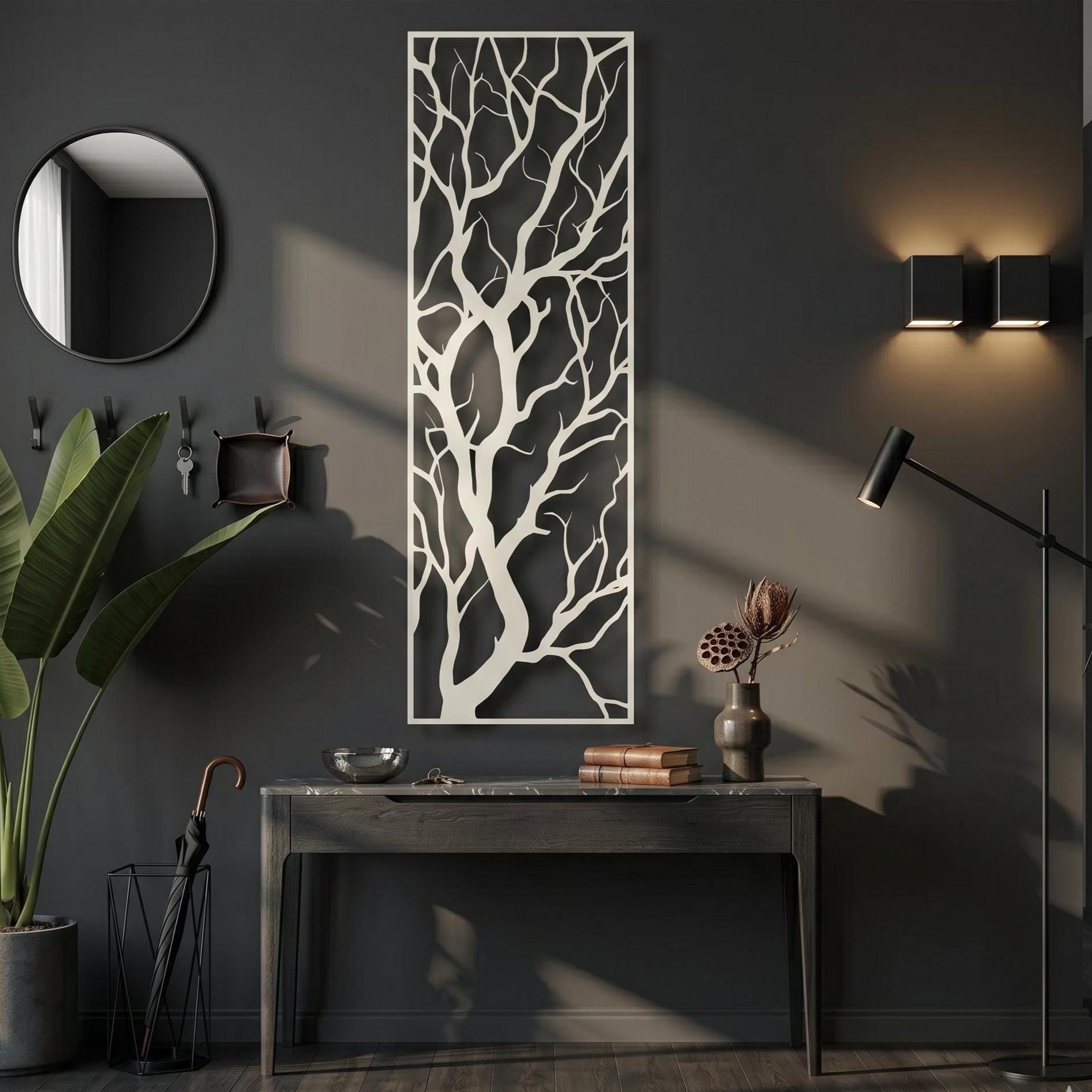 Metal Tree Branch Wall Art: Modern Minimalist Sculpture - Etsy