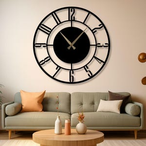 Modern Numeric Oversized Metal Wall Clock
