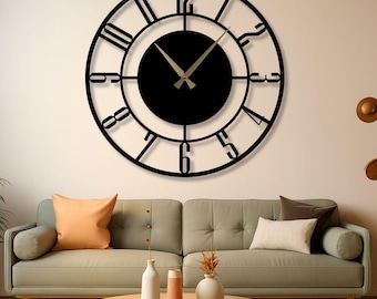 Modern Numeric Oversized Metal Wall Clock