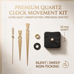 Silent Quartz Clock Movement Kit, Non Ticking Wall Clock Mechanism image 1