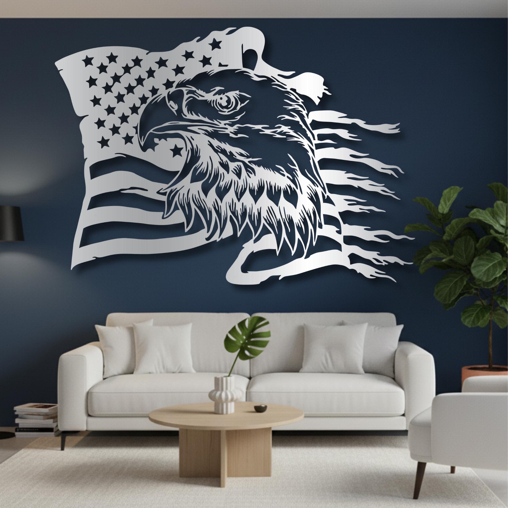 Metal American Eagle Wall Art: USA Flag, Patriotic Home Decor - Etsy