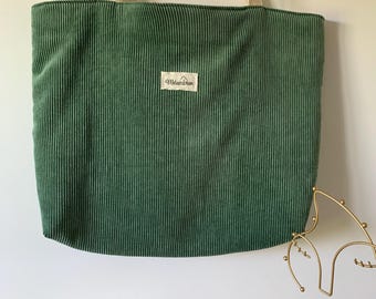 Borsa tote in velluto a coste fatta a mano – Borsa tote grande, femminile, pratica ed elegante – Idea regalo per le donne