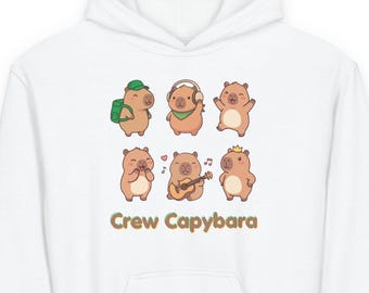 Crew Capybara Hoodie | Cartoon Capybara Charaktere, Jugend Sweatshirt