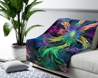 Aurora Sherpa Fleece Blanket: Cozy Northern Lights Throw (60x80)