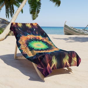 Vibrant Floral Beach Towel | Bohemian Style, Poolside Essential, Summer Gift, Boho Decor, Travel Accessory, Sunbathing Must-Have
