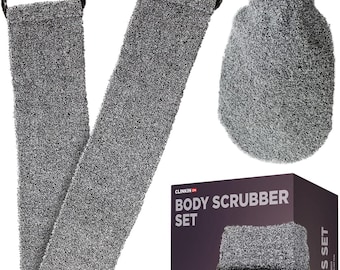 Natural Cotton Back Scrubber Set, Exfoliating Bath Mitt, Shower Body Washer