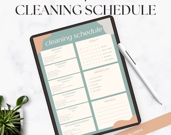 Cleaning Schedule Template | Weekly Cleaning Schedule | Cleaning Checklist | Daily Cleaning | Instant Download | Cleaning Schedule | Canva