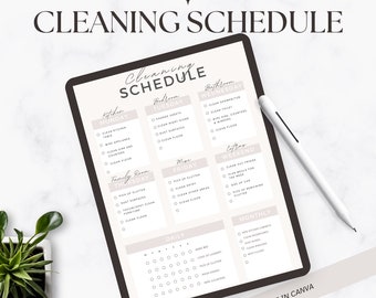 Cleaning Schedule Template | Weekly Cleaning Schedule | Cleaning Checklist | Daily Cleaning | Instant Download | Cleaning Schedule | Canva