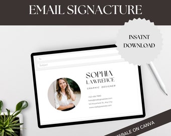 Professional Email Template  | Clickable Gmail | Editable Canva Design | Outlook | Modern | E-mail Signature Template | Gmail Template