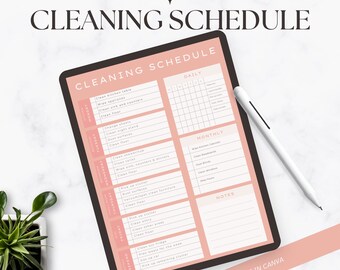 Cleaning Schedule Template | Weekly Cleaning Schedule | Cleaning Checklist | Daily Cleaning | Instant Download | Cleaning Schedule | Canva