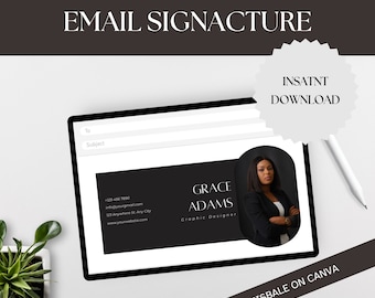 Professional Email Template  | Clickable Gmail | Editable Canva Design | Outlook | Modern | E-mail Signature Template | Gmail Template