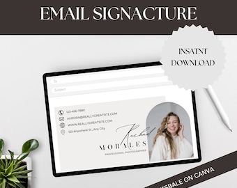 Modelo de e-mail profissional | Gmail clicável | Design Editável do Canva | Perspectivas | Moderno | Modelo de assinatura de e-mail | Modelo do Gmail