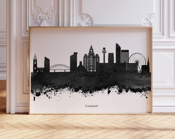 Liverpool Print, Skyline Poster, Liverpool Poster, Cityscape Wall Décor, Famous Landmarks Art. Skyline Wall Art, Gift Idea, A2/A3/A4/A5