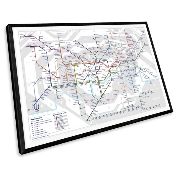 London Underground Tube Map PRINT FOR FRAME Picture Poster In Colour