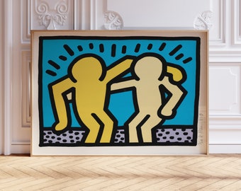 Impression d'art Keith Haring, boutique pop, affiche Keith Haring, décoration d'intérieur Pop Art vintage, oeuvre d'art célèbre. Décoration murale moderne, idée cadeau, A2/A3/A4/A5