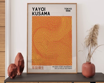 Impression Yayoi Kusama, art mural japonais, affiche Yayoi Kusama, affiche d'exposition, Pop Art. Décoration d'intérieur japonaise, idée cadeau, A2/A3/A4/A5