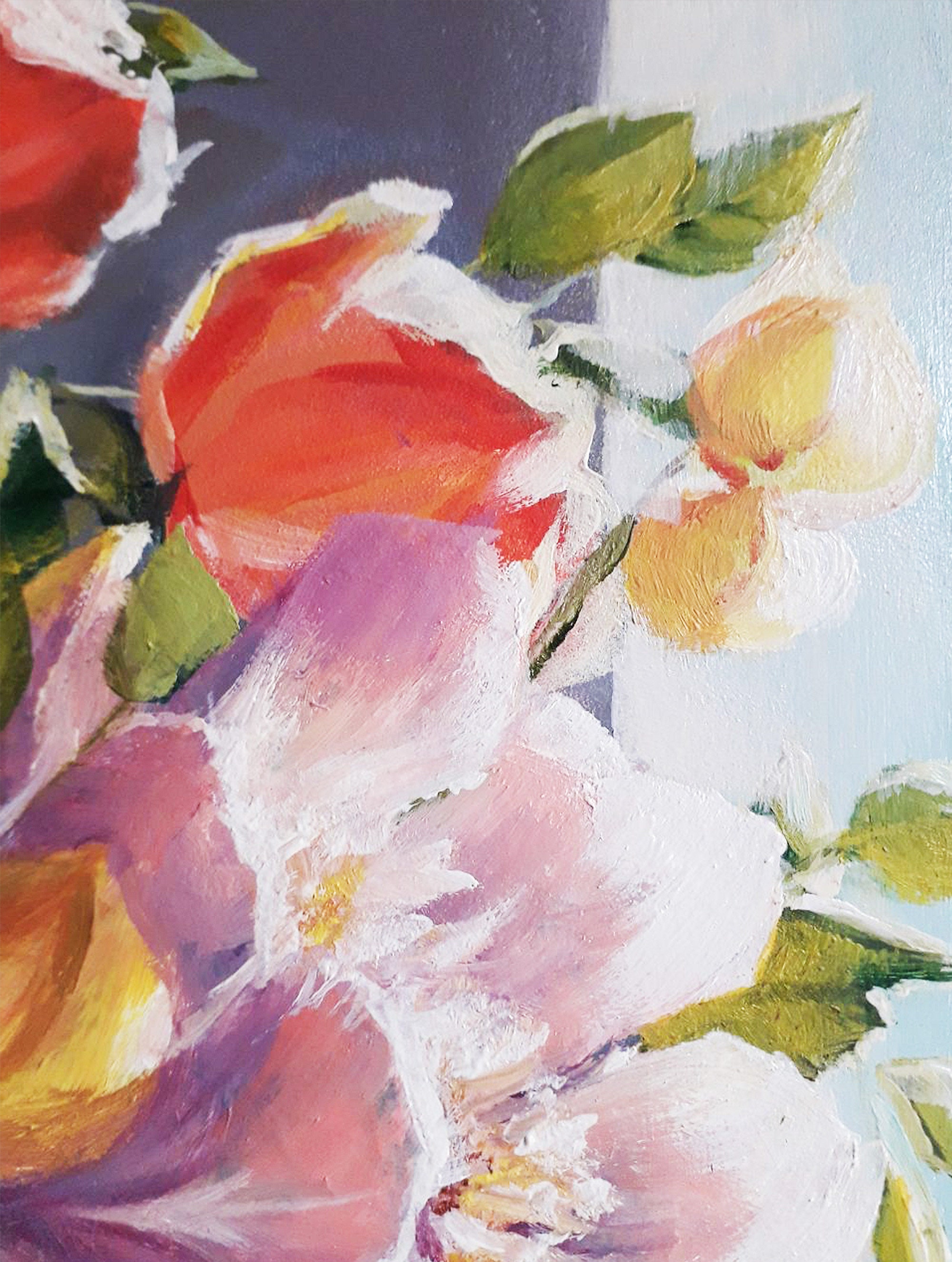 Original Oil Painting. Flowers for Your Beloved. A Perfect