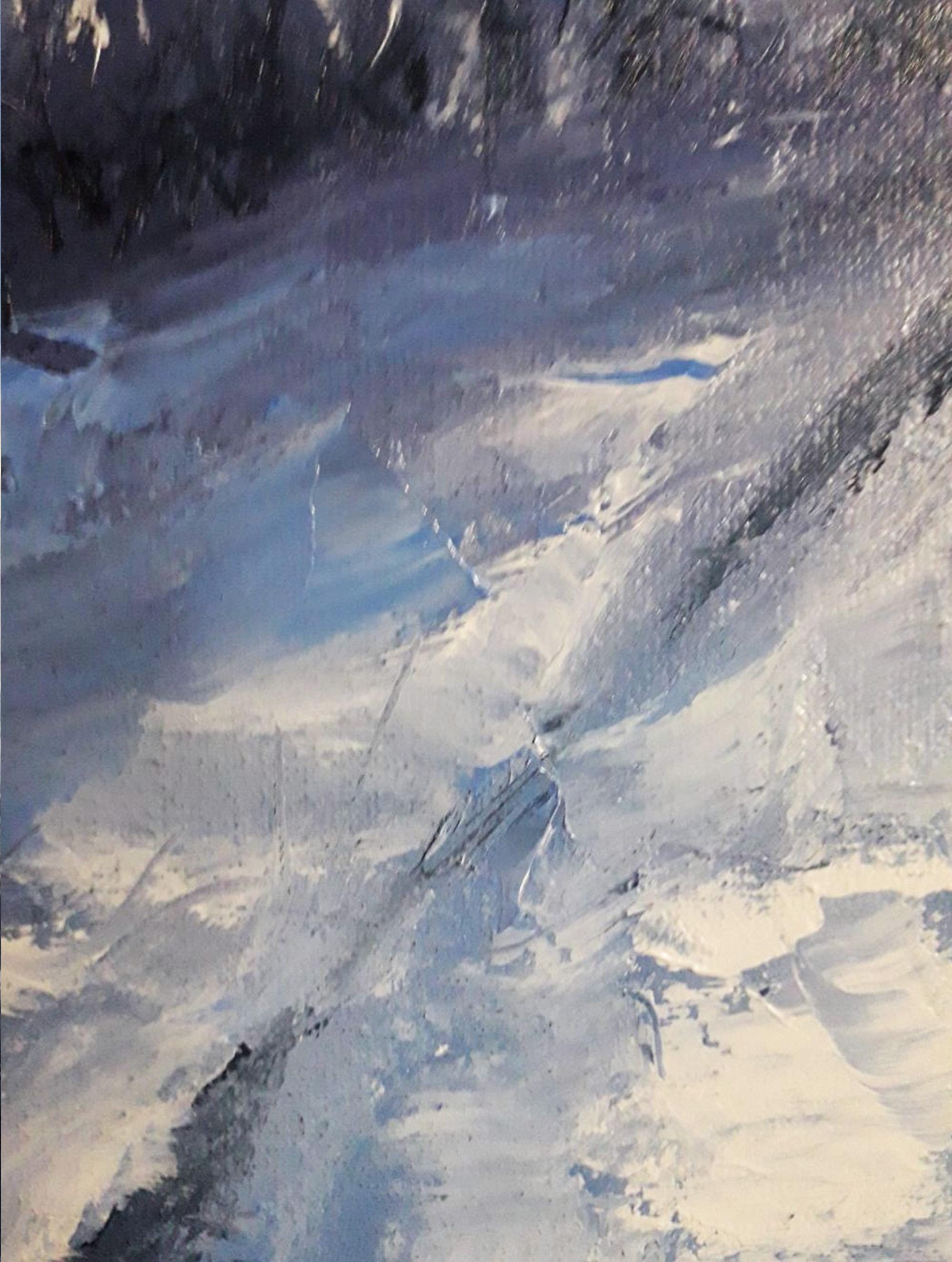 冬の夕べの油絵：雪景色の絵画（7.8 x 11.8インチ） - Etsy 日本