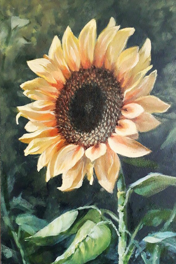 油絵 絵画 【sunflower】 Original Oil Painting. Sunflower. 20 X 30 Cm - Etsy