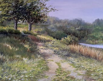 Pintura al óleo original: “A orillas del río Uzh”