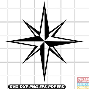 8つの尖った星のSVG、星の曼荼羅のSVG、幾何学的な星のSVG、神聖幾何学のSVG、星のクリップアート、デジタルカットファイル、即時ダウンロード