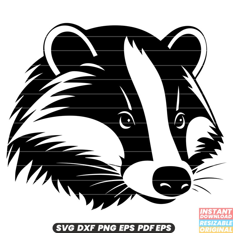 Badger SVG, DXF, PNG, Wildlife Cut File, North American Animal Clipart
