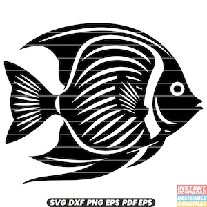 Angelfish Tropical Fish Aquarium Pet Marine Reef Exotic Colorful Aquatic SVG DXF PNG Cut File Digital Instant Download