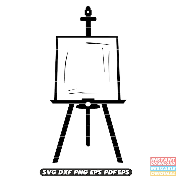 Easel Artist Painting Stand Canvas Display Wooden Adjustable Portable Studio Art Supplies Drawing Sketching Painting SVG DXF PNG Cut File