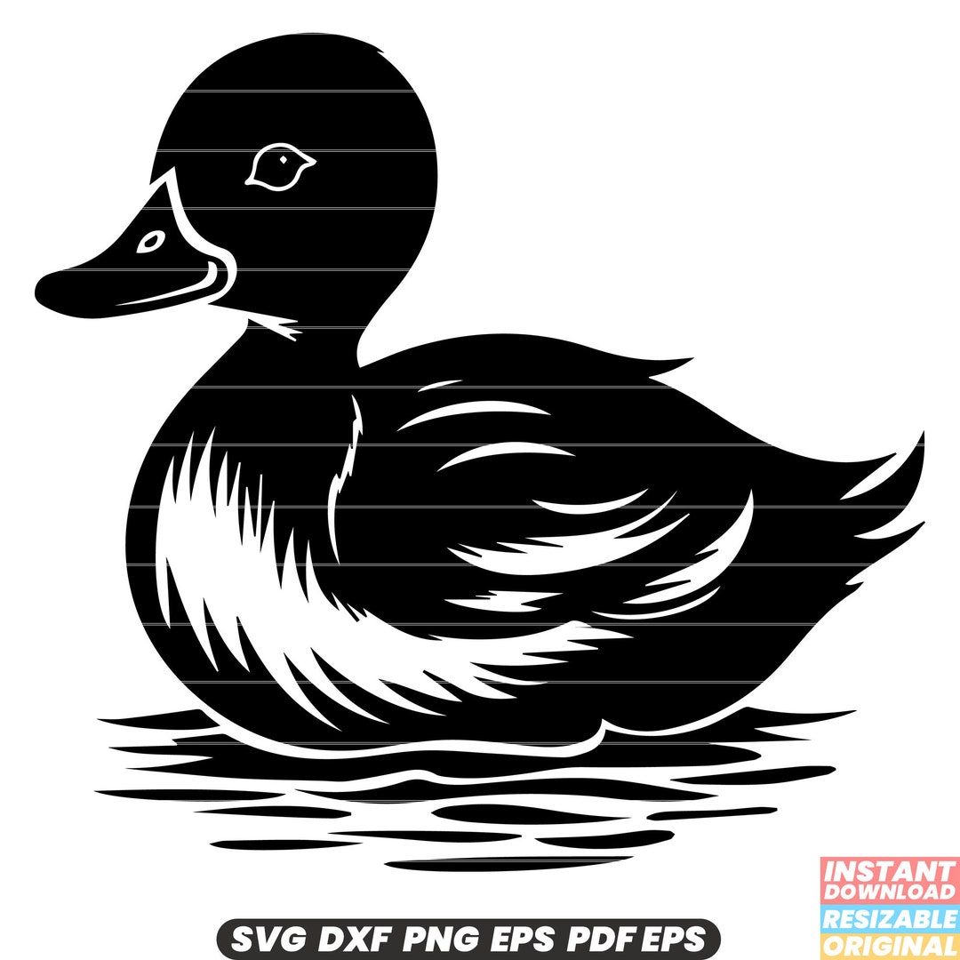 Duckling Baby Duck Waterfowl Bird Animal Wildlife Nature SVG DXF PNG