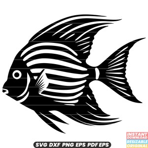Angelfish Tropical Fish Aquarium Pet Marine Reef Exotic Colorful Aquatic SVG DXF PNG Cut File Digital Instant Download