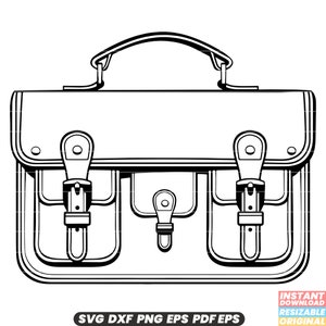 Satchel Bag Messenger Shoulder Crossbody Leather Canvas Laptop Books Documents Travel Commute Office Work SVG DXF PNG Cut File