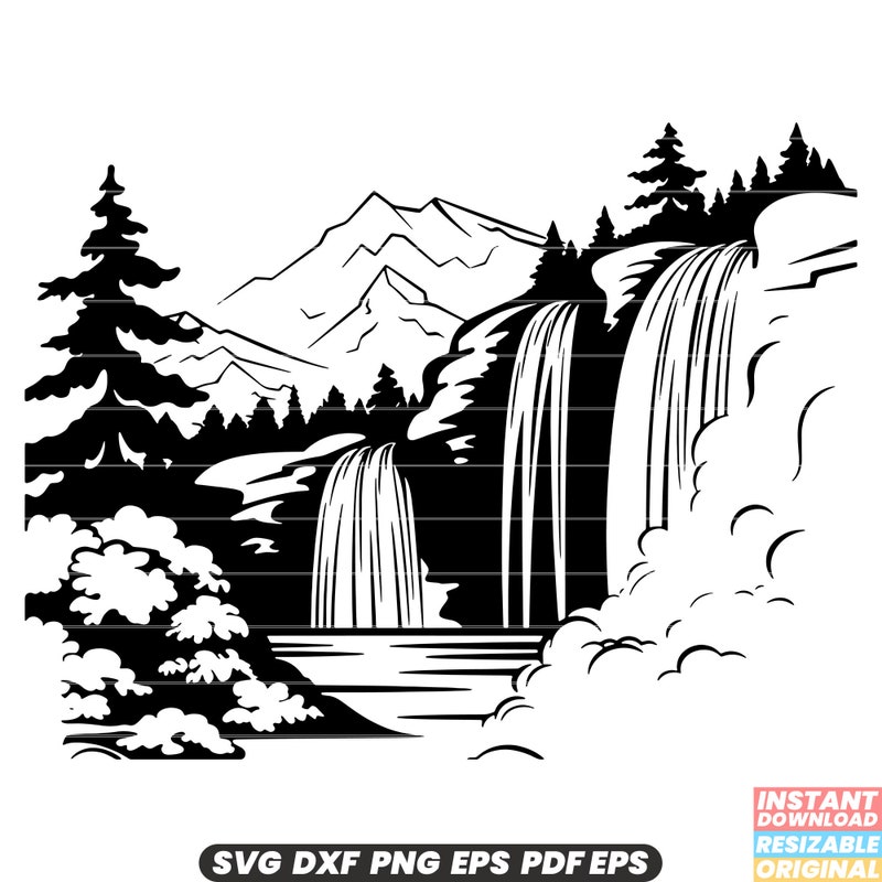 Waterfall Svg - Etsy