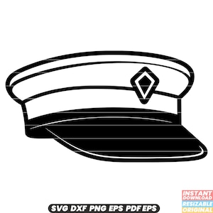 Czapka listonosza Czapka nakrycie głowy Poczta Dostawa poczty Kurier Mundur Vintage Retro Styl Rondo Płaski Daszek Emblemat SVG DXF PNG Wytnij plik