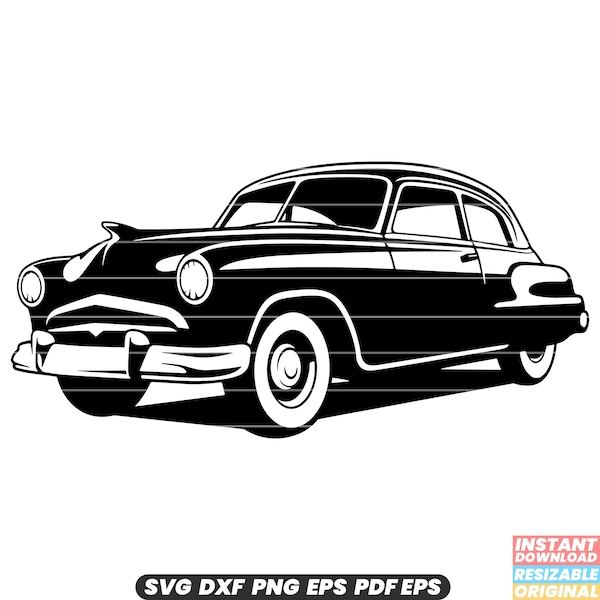 Retro Car Vintage Vehicle Classic Automobile Oldtimer Nostalgia Antique Collector's Item Transport Automotive SVG DXF PNG Cut File