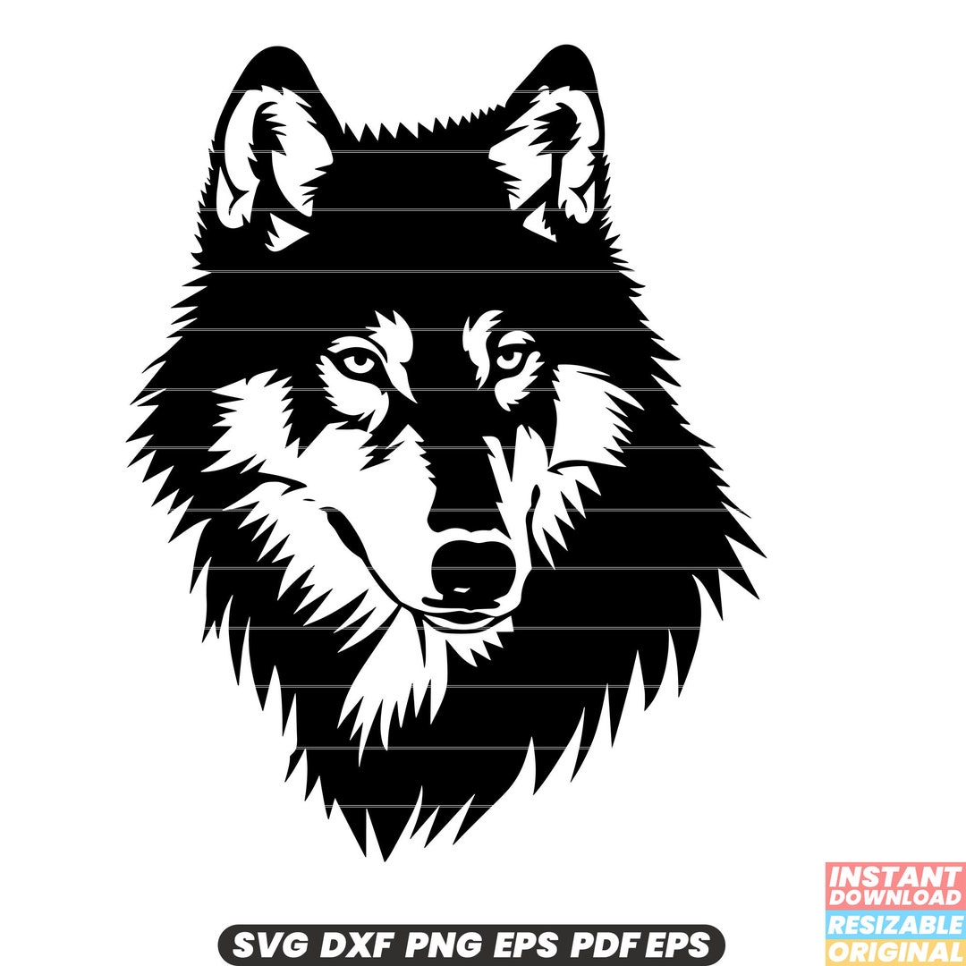 Wolf SVG Wolf DXF Wolf PNG Animal Illustration Canine Clipart Wildlife ...