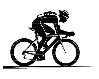 Kolarz Kolarz Sport Kolarstwo Zawody Sportowiec Wyścig SVG DXF PNG Wytnij plik Cyfrowy Natychmiastowe pobieranie