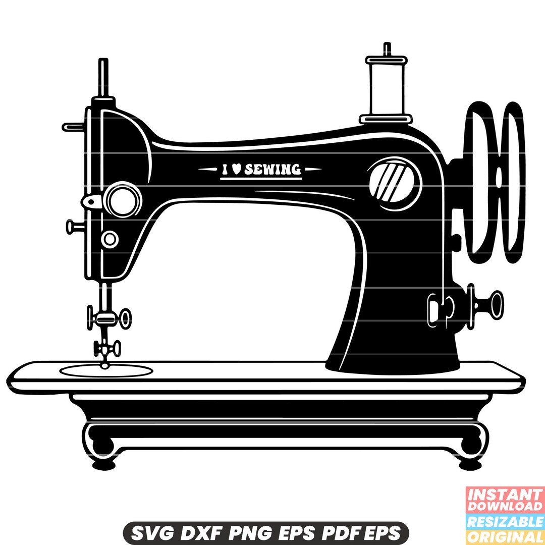 Sewing Machine SVG Sewing Machine DXF Sewing Machine PNG Crafty Designs