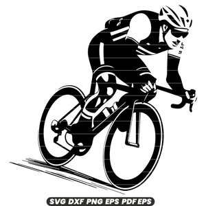 Fahrrad Racer Radfahrer Sport Radsport Wettbewerb Athleten Rennen SVG DXF PNG Schnitt Datei Digital Sofort Download