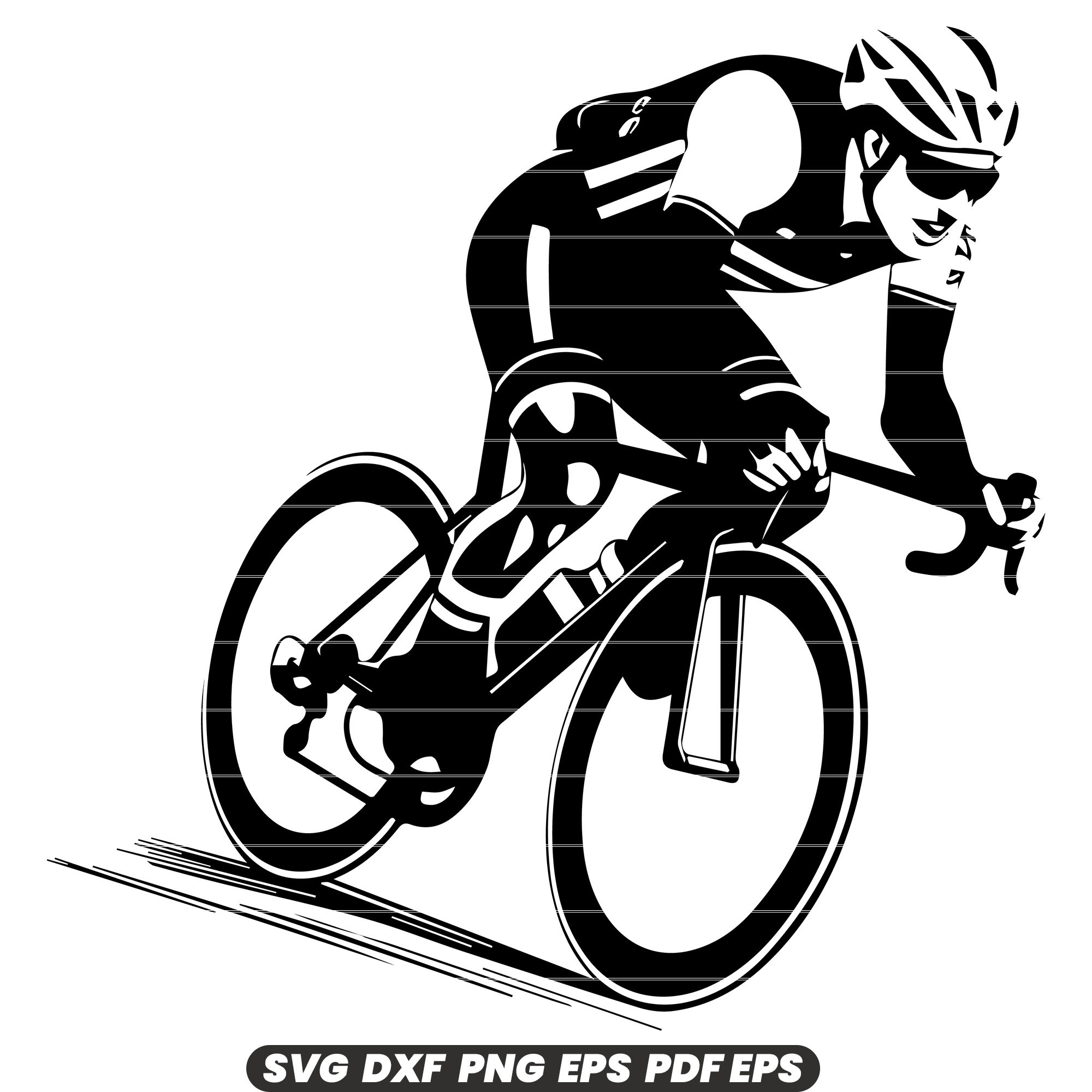 Bicycle Racer SVG, DXF, PNG, Speedy Cyclist Cut File, Racing Bike ...