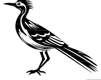 Road Runner Bird Wildlife Speedy Fast Runner Desert Southwest Nature Runner SVG DXF PNG Cut File Digital Instant Download
