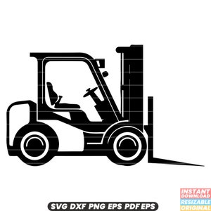 Empilhadeira Veículo Armazém Industrial Transporte Logística Carga SVG DXF PNG Cut File Download instantâneo digital
