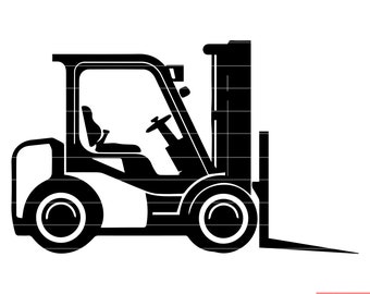 Forklift Truck Vehicle Industrial Warehouse Transport Logistics Cargo SVG DXF PNG Cut File Digital Instant Download