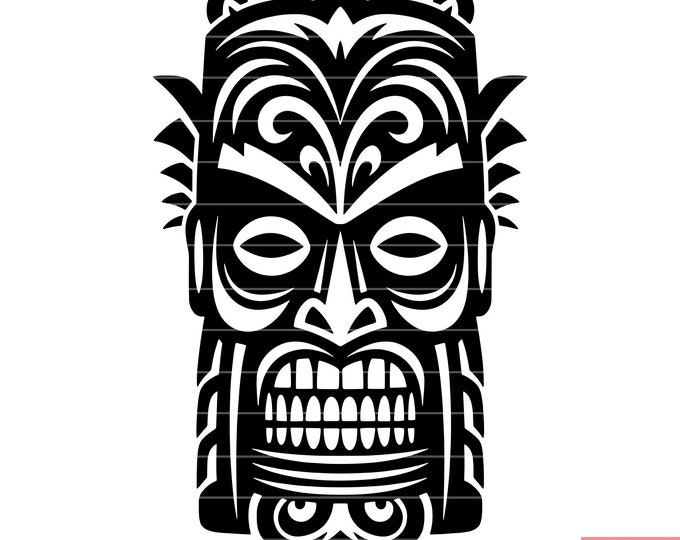 Tiki Idol, Tiki Wooden Statue Svg, Eps, Png, DXF, Hawaiian Tiki Digital ...