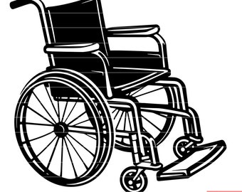 Silla de ruedas SVG, Silla de ruedas DXF, Silla de ruedas PNG, Clipart de silla de ruedas, Archivo de corte de silla de ruedas / Descarga instantánea /