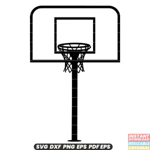 Basketball Hoop Sport Spiel Netz Ball Platz Team Wettbewerb SVG DXF PNG Datei geschnitten Digital Sofort Download