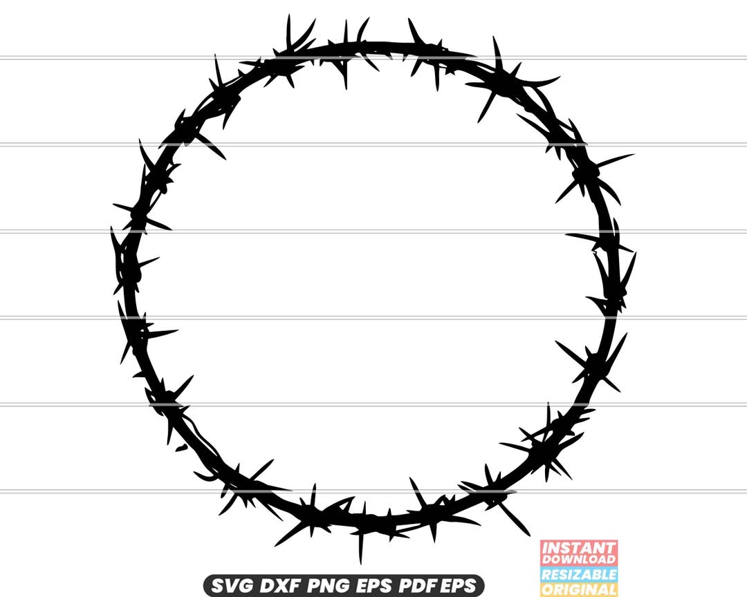 Circle Barbed Wire SVG DXF PNG Cut File Clipart Instant Download ...