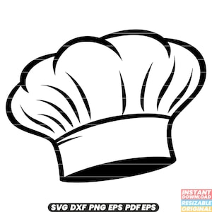Chef Hat Cook Keuken Keuken Restaurant Baker Culinair SVG DXF PNG-bestand knippen Digitale Instant Download