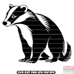 Badger dier zoogdier dieren in het wild bos natuur Noord-Amerika SVG DXF PNG-bestand knippen digitale Instant Download
